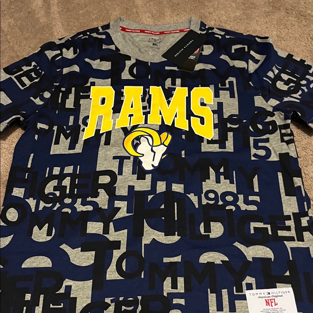 Tommy Hilfiger Rams NFL Navy and Yellow Tee